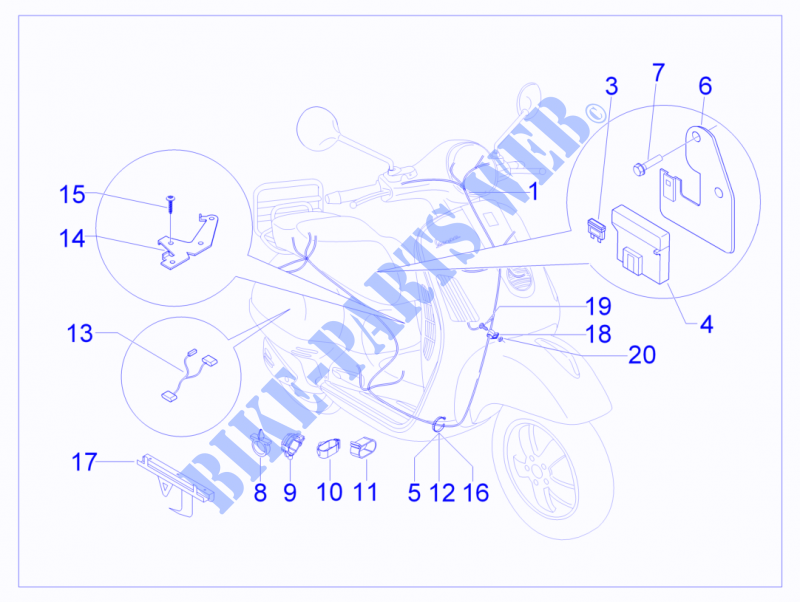 Main cable harness for VESPA GTS ie Super 2013