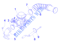 Carburettor, assembly   Union pipe for VESPA LX 4T 2008