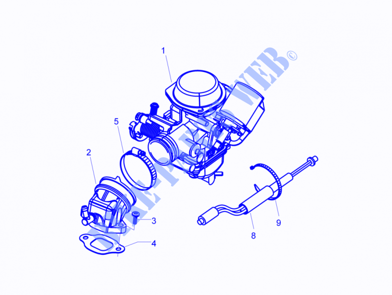 Carburettor, assembly   Union pipe for VESPA LX 4T 2009