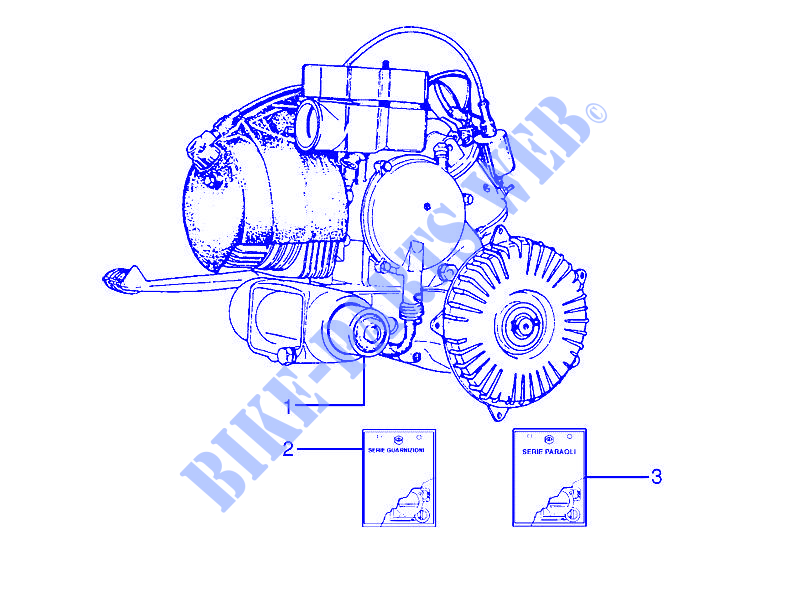 Engine, assembly for VESPA PX 30 Anni 2008