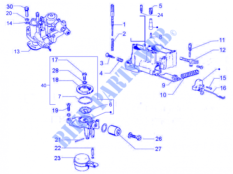 Carburetor's components for VESPA PX 2013