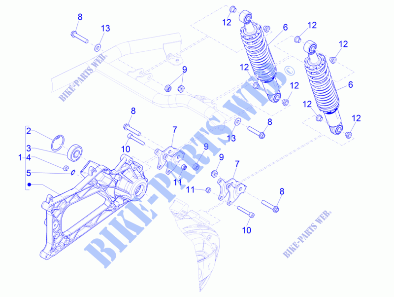 Rear suspension   Shock absorber/s for PIAGGIO MP3 500 Business ABS E3-E4 2015