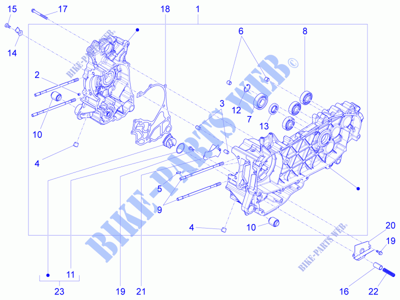 Crankcase for PIAGGIO Liberty iGet 4T 3V ie ABS 2015