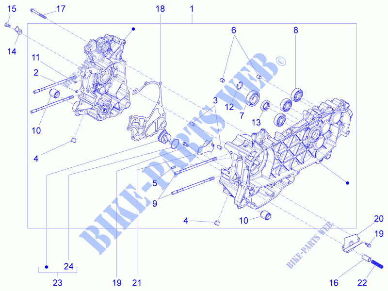 Crankcase for VESPA 946 ARMANI 125 4T 3V ABS E3 2015