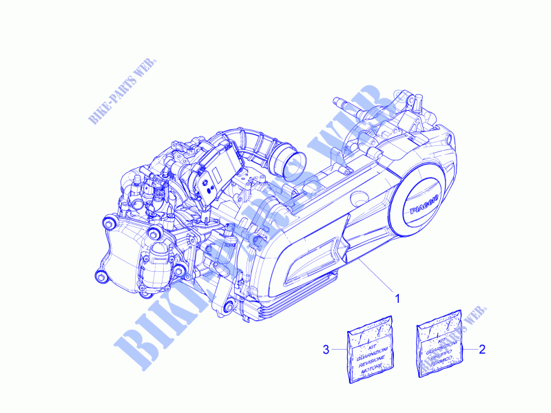 Engine, assembly for VESPA GTV 300 SEI GIORNI ie E4 ABS 2017