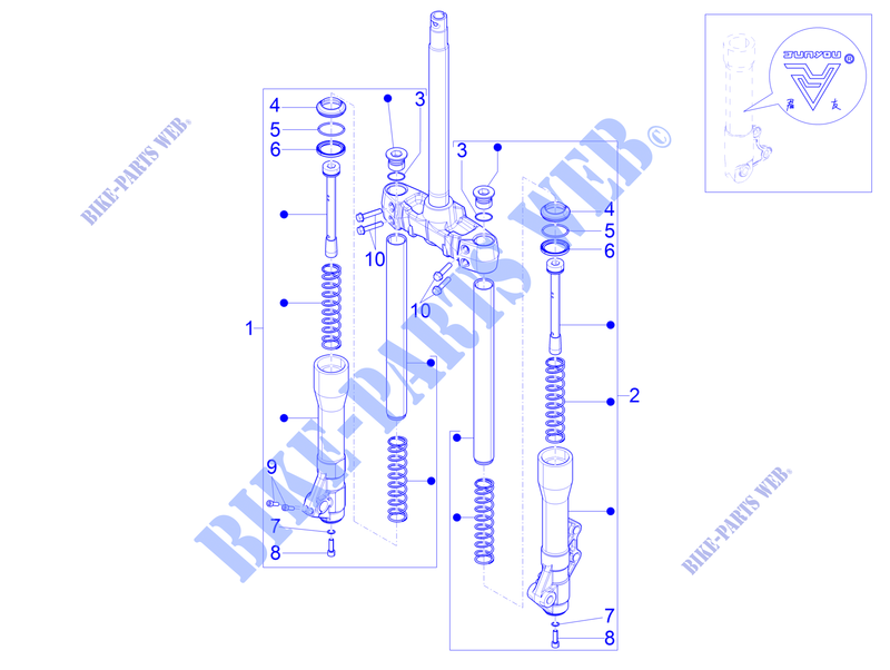 Fork's components (Mingxing) for PIAGGIO Beverly 300 ie ABS Euro 4 2019
