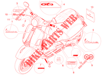 STICKERS   LABELS for VESPA GTS 300 HPE 4T/4V ie ABS Euro 4 2019