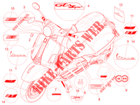 STICKERS   LABELS for VESPA GTS 300 Supertech HPE 4T/4V ie ABS Euro 4 2019