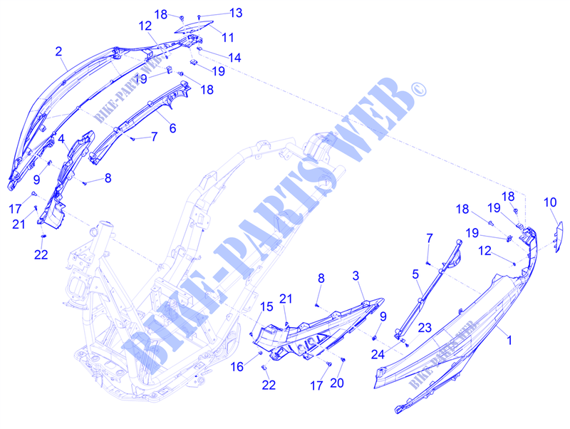 Side cover   Spoiler for PIAGGIO Beverly 300 4T/4V HPE Euro 5 ABS 2021