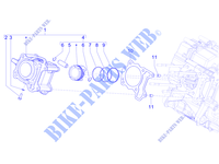 Cylinder piston wrist pin unit for PIAGGIO Mymoover 125 Poste Italiane Euro 5 2021