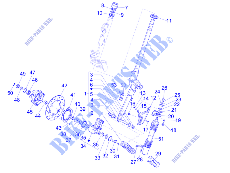 Fork/steering tube   Steering bearing unit for VESPA 946 125 Euro 5 ABS Christian Dior 2021