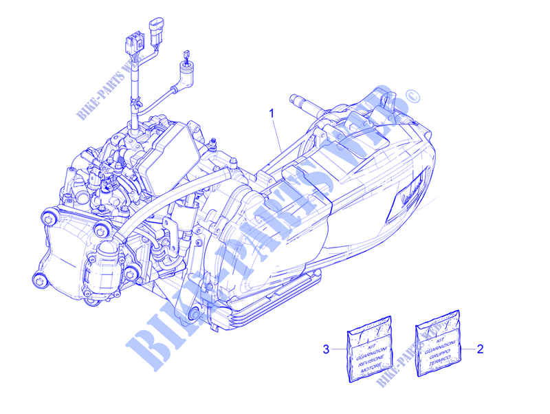 ENGINE ASSEMPLY for VESPA GTV 300 HPE SEI GIORNI ie Euro 5 ABS 2020