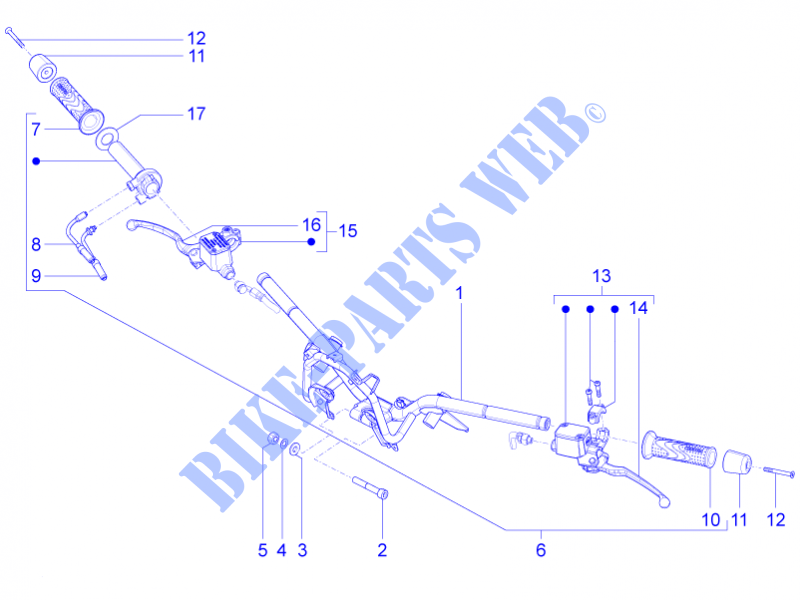 Handlebars   Master cil. for PIAGGIO BV 4T 4V ie E3 2014