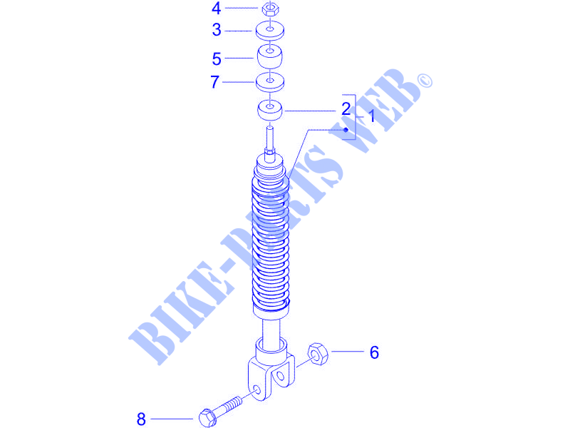 Rear suspension   Shock absorber/s for PIAGGIO Zip 1995