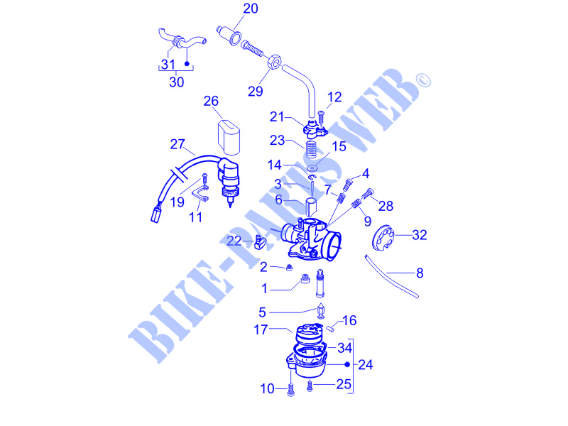 Carburetor's components for PIAGGIO Fly 2T 2006