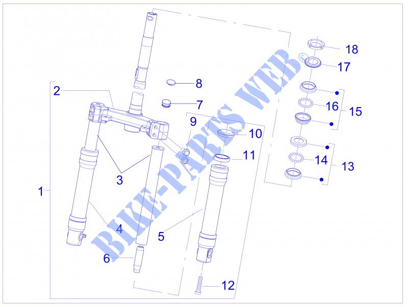 Fork's components (Escorts) for PIAGGIO Fly 2T 2006