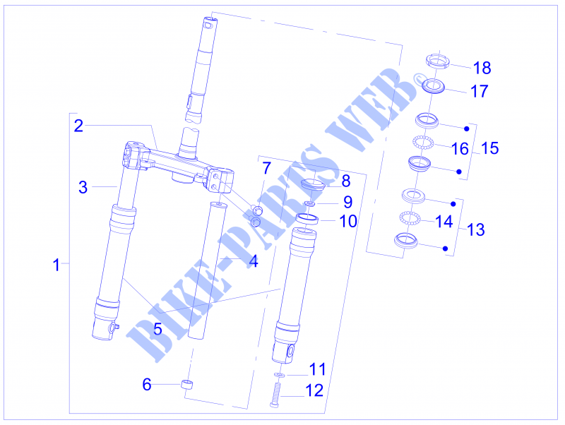 Fork's components (MVP) for PIAGGIO Fly 2T 2006