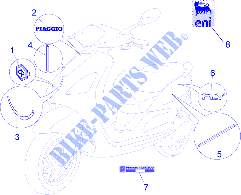 Plates   Emblems for PIAGGIO Fly 2T 2010