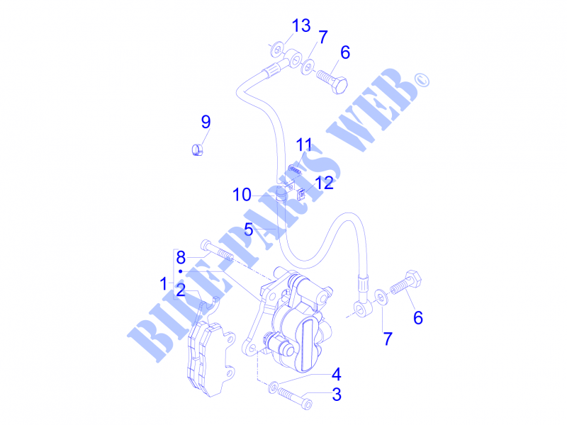 Brakes pipes   Calipers for PIAGGIO Fly 4T 2V 25-30Km/h 2013