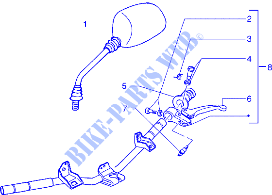 Handlebars component parts (Vehicle with rear drum brake) for PIAGGIO NRG Extreme Before 200