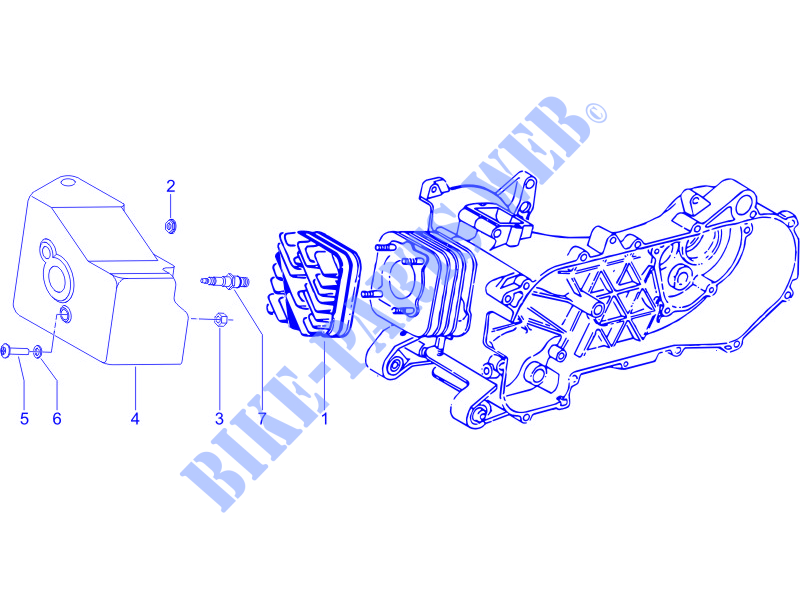Cylinder head cover for PIAGGIO Liberty 2T MOC 2009