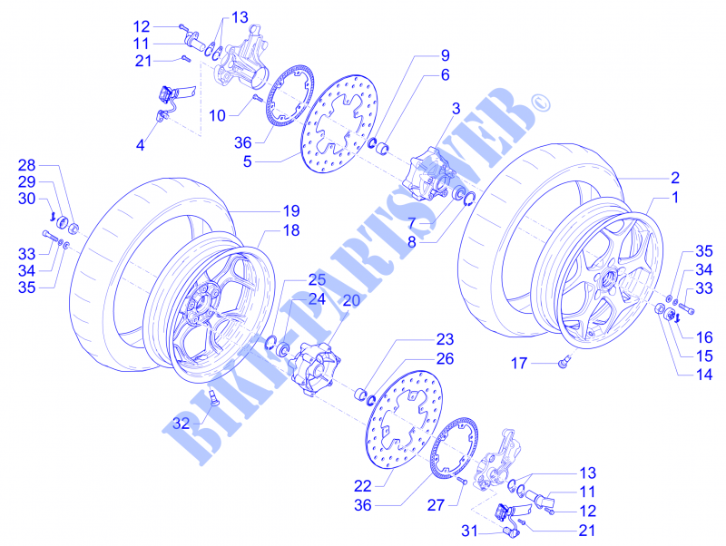 Front wheel for PIAGGIO MP3 LT BUSINESS - SPORT ABS 2015