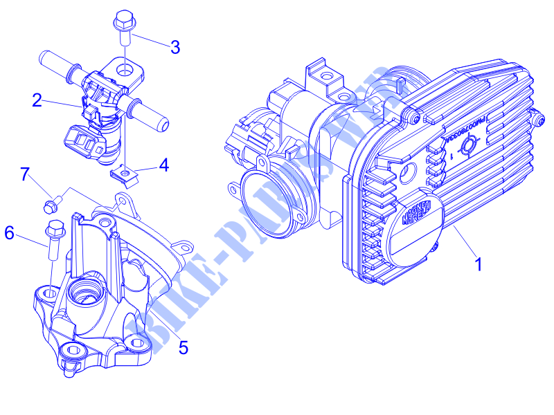 Throttle body   Injector   Union pipe for PIAGGIO MP3 ie LT Touring 2011