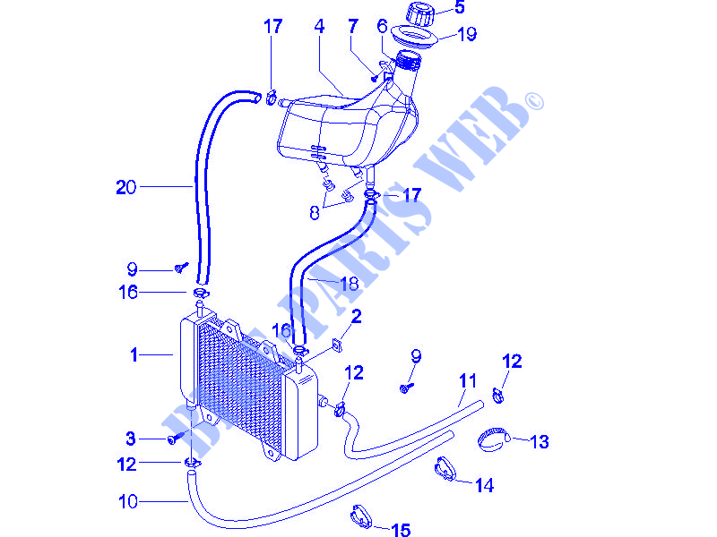 Cooling system for PIAGGIO NRG Power DD 2005
