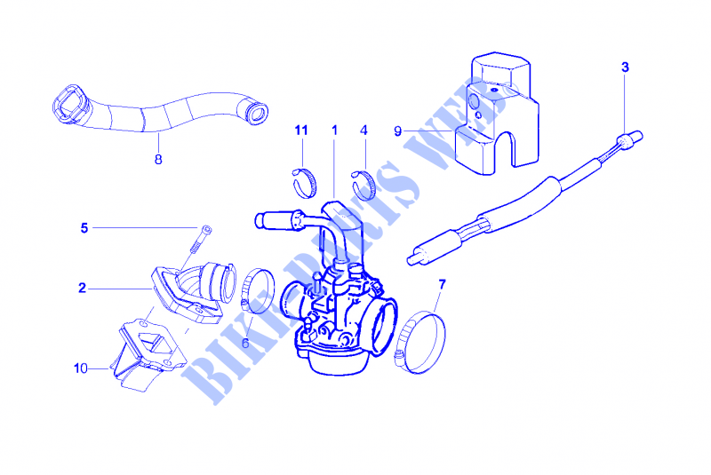 Carburettor, assembly   Union pipe for PIAGGIO Typhoon 2T E2 2009