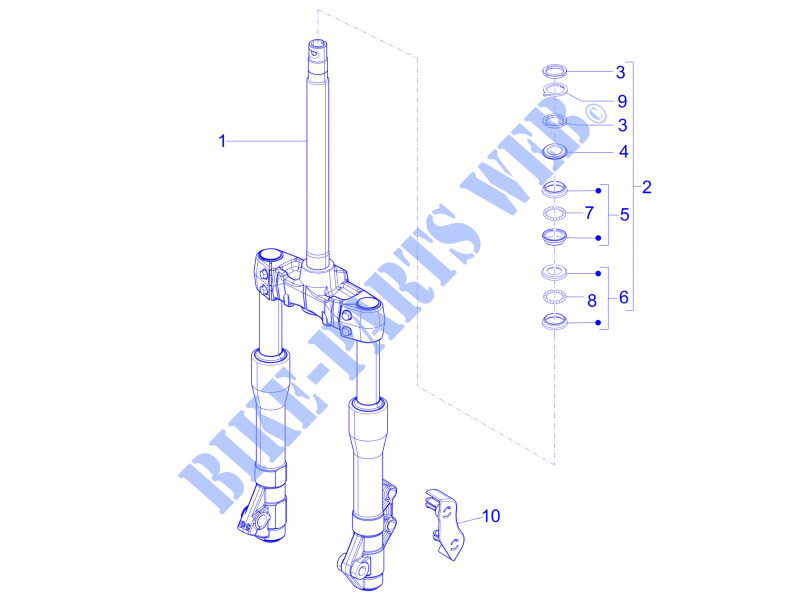 Fork/steering tube   Steering bearing unit for PIAGGIO X Evo Euro 3 2015