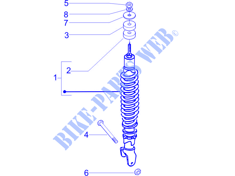 Rear suspension   Shock absorber/s for PIAGGIO Zip 4T 2011