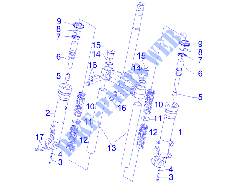 Fork's components (Kayaba) for GILERA Runner VX 4T 2005