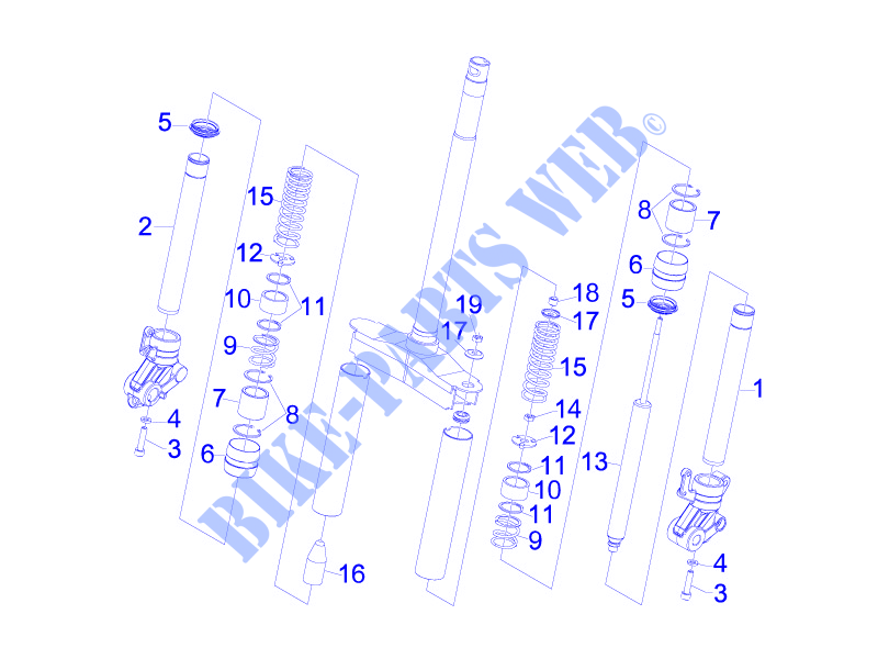Fork's components (Wuxi Top) for GILERA Runner SP 2014